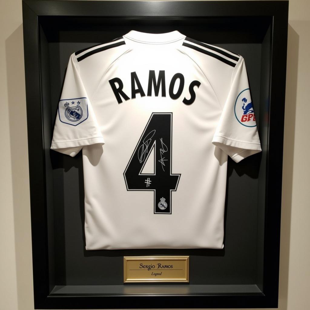 Framed Sergio Ramos signed jersey