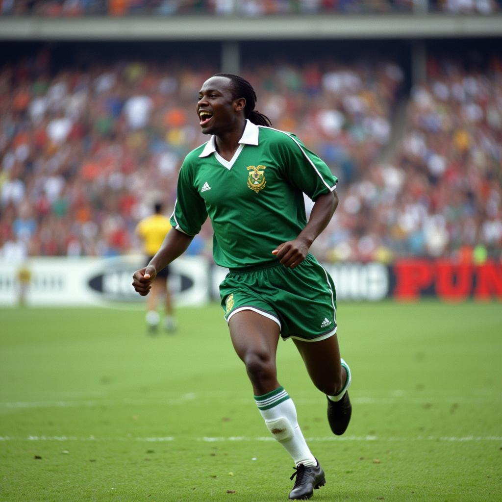 Rashidi Yekini Celebrates a Goal