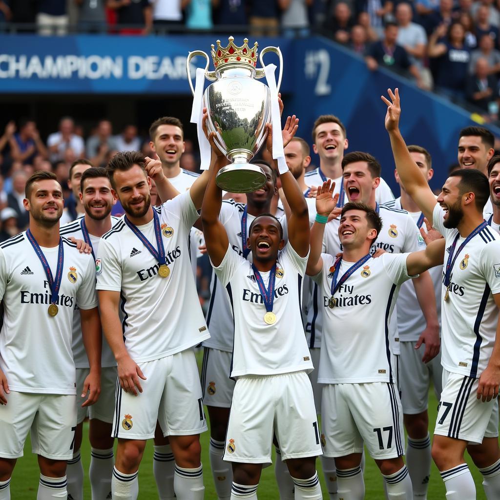 Real Madrid Celebrating Champions League Win