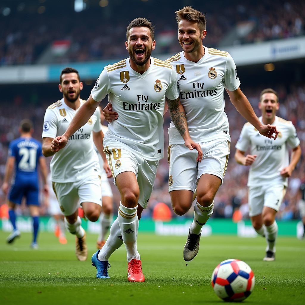 Real Madrid Players Celebrating