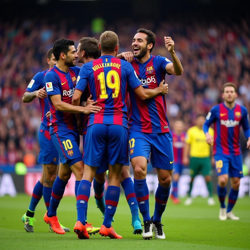 Real Sociedad Players Celebrating a Goal