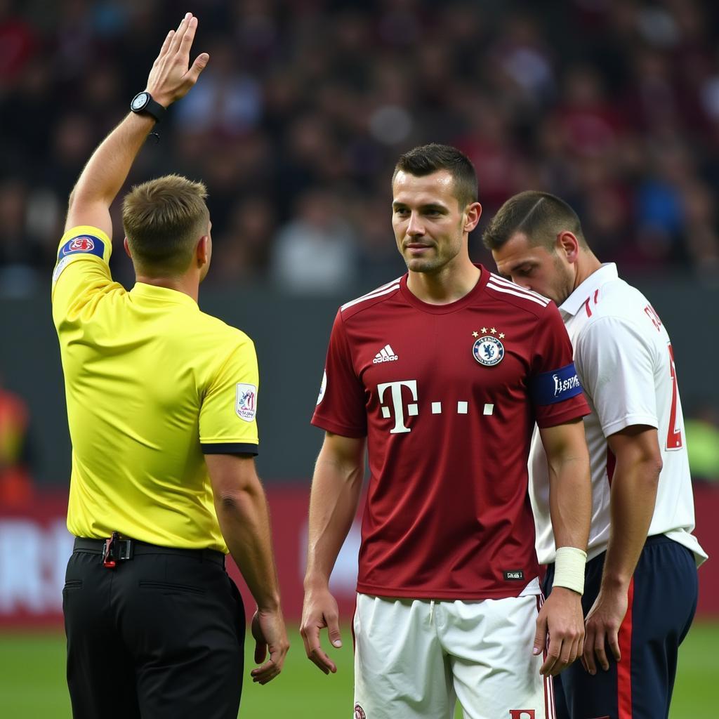 Referee stopping play for an injured player