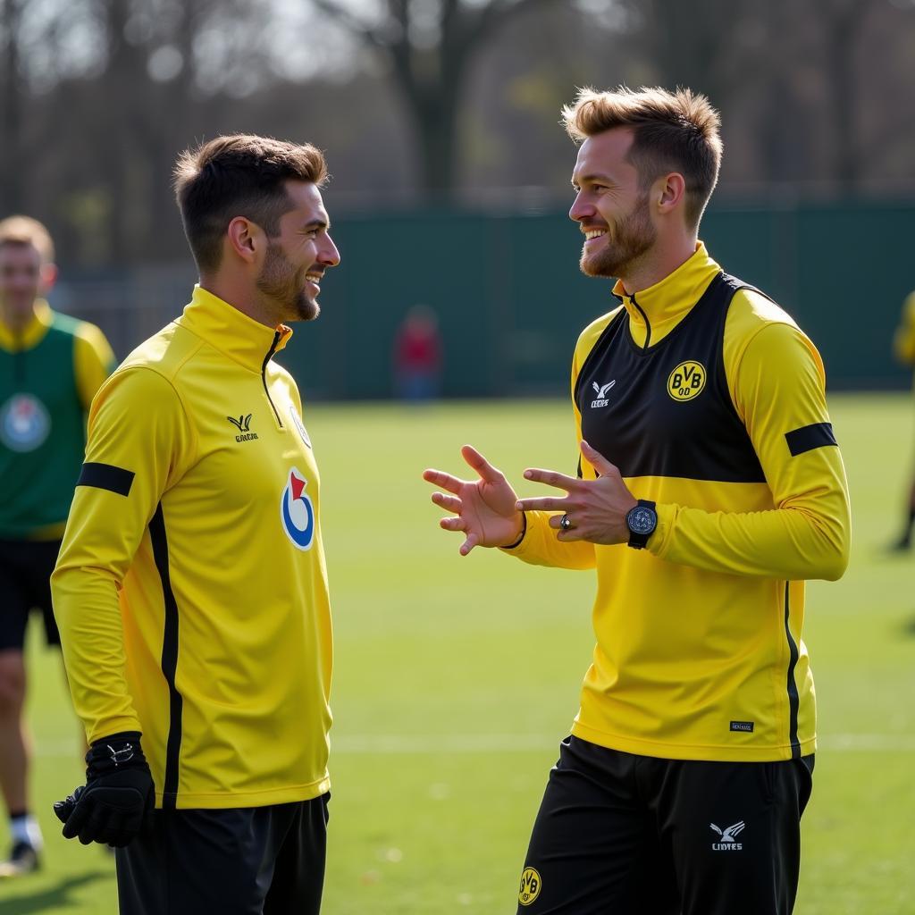 Reyna and Haaland training together at Dortmund