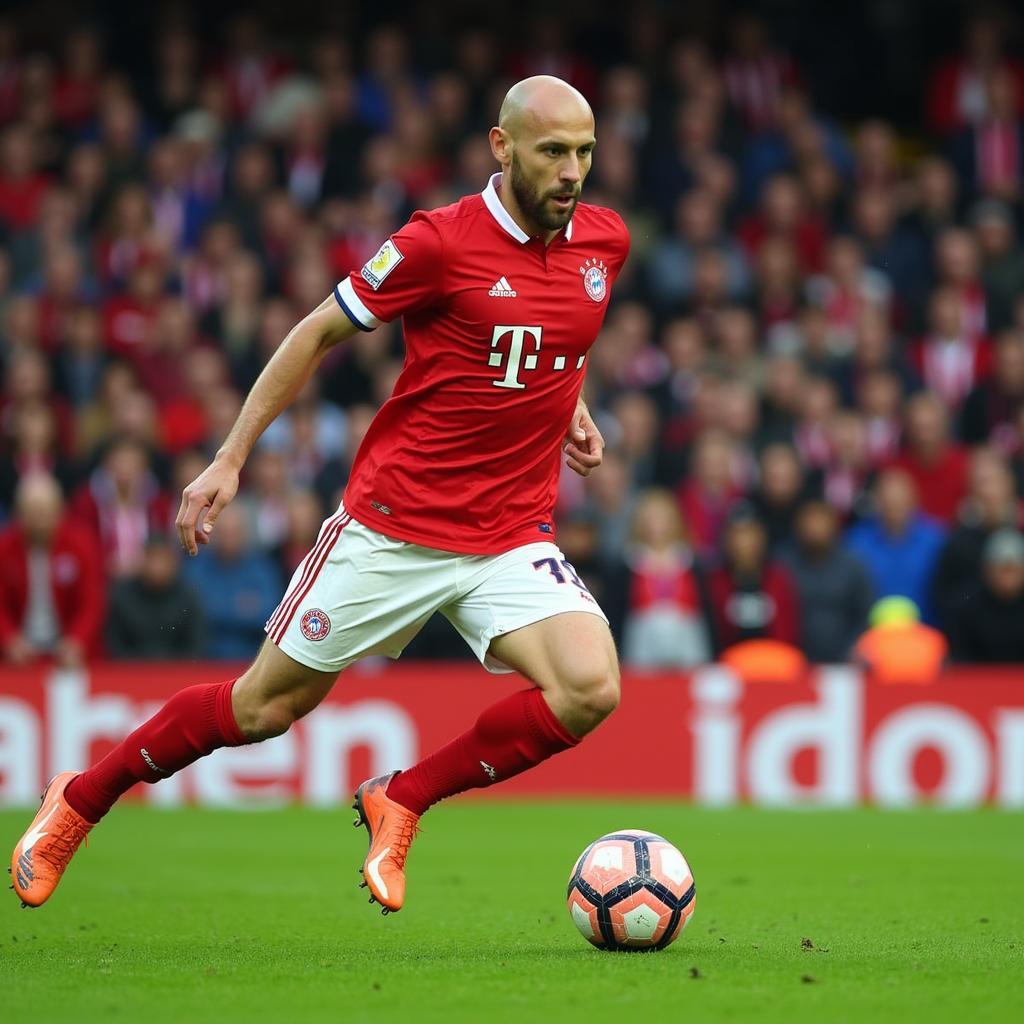 Arjen Robben in Bayern Munich jersey during a 2018 match.