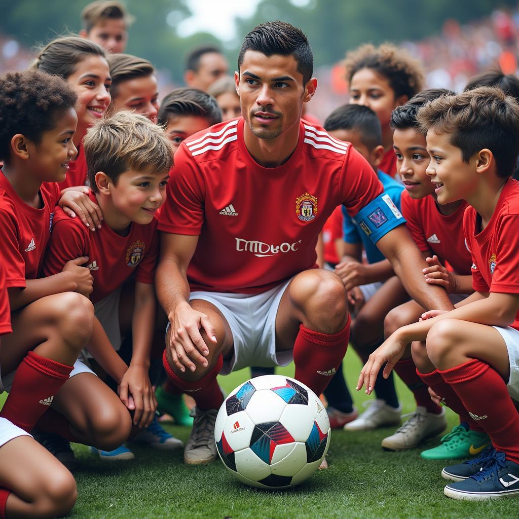 Ronaldo inspiring young football players