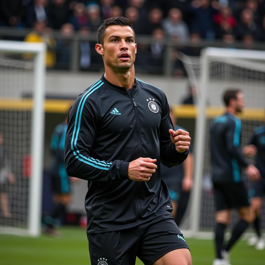 Cristiano Ronaldo training intensely