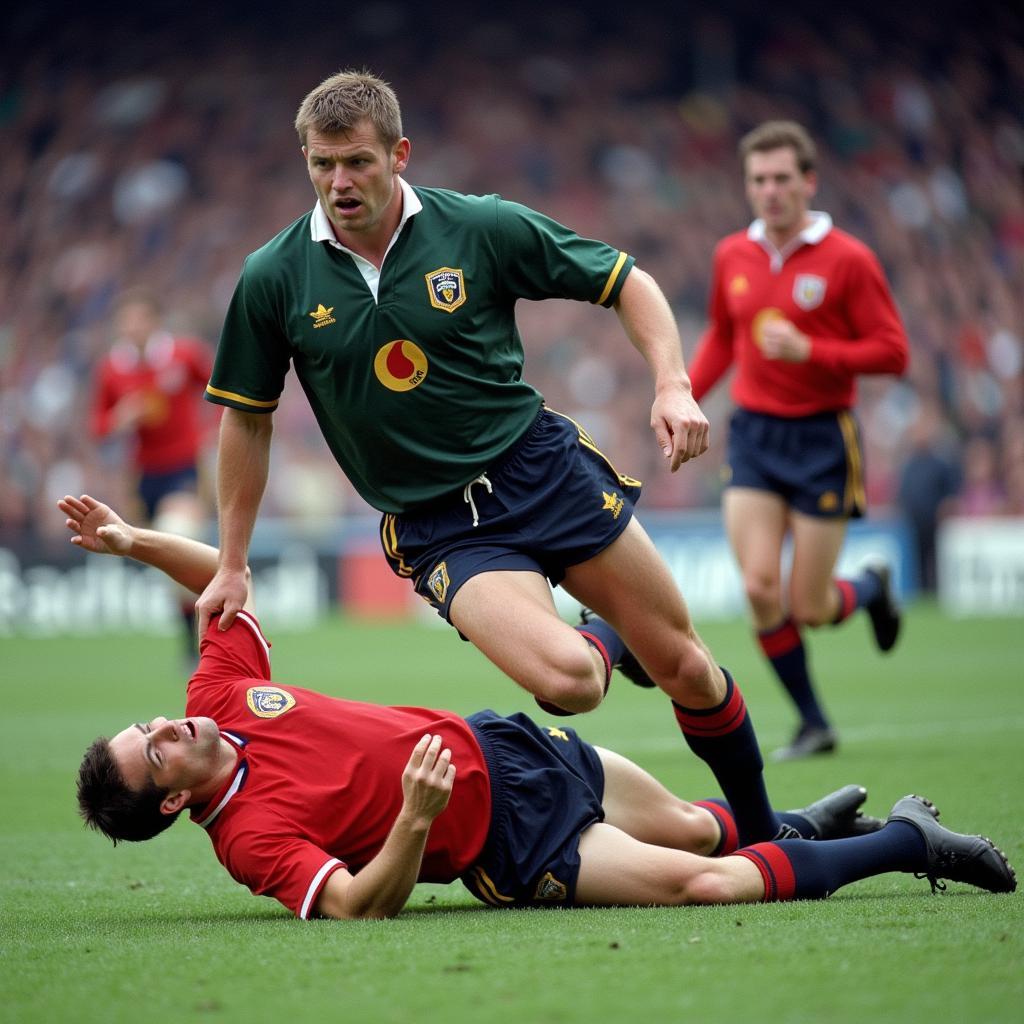 Roy Keane tackles Alf-Inge Haaland