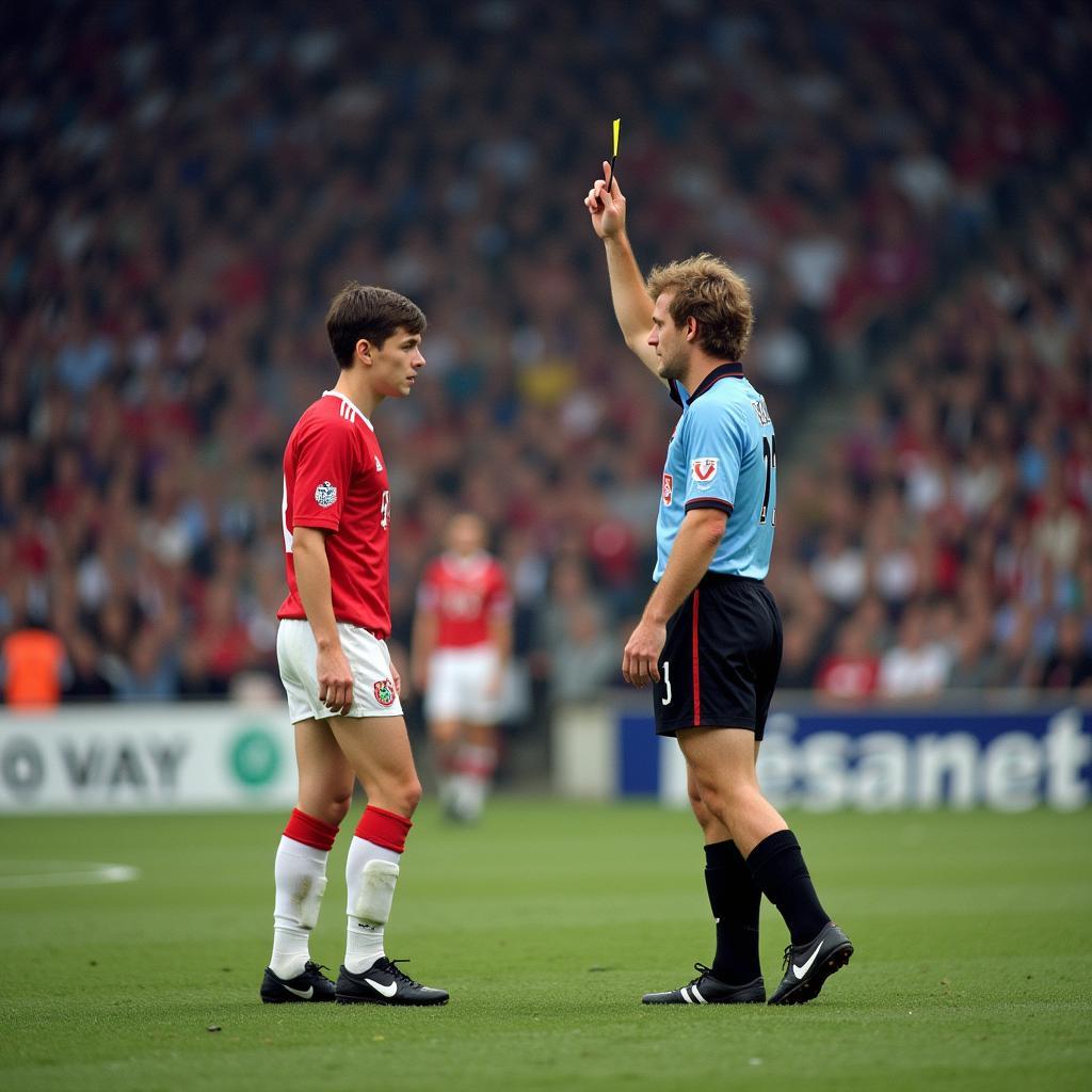 Roy Keane Shows Haaland a Yellow Card