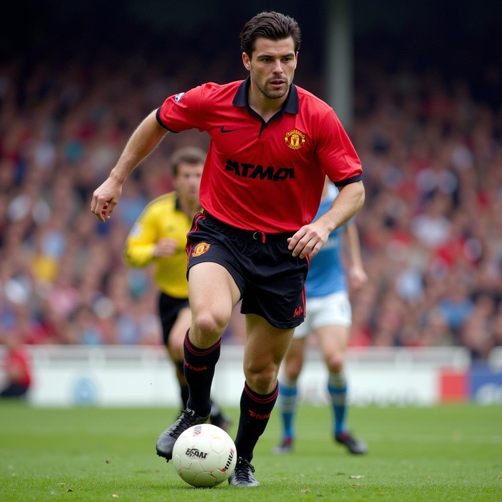 Roy Keane playing for Manchester United