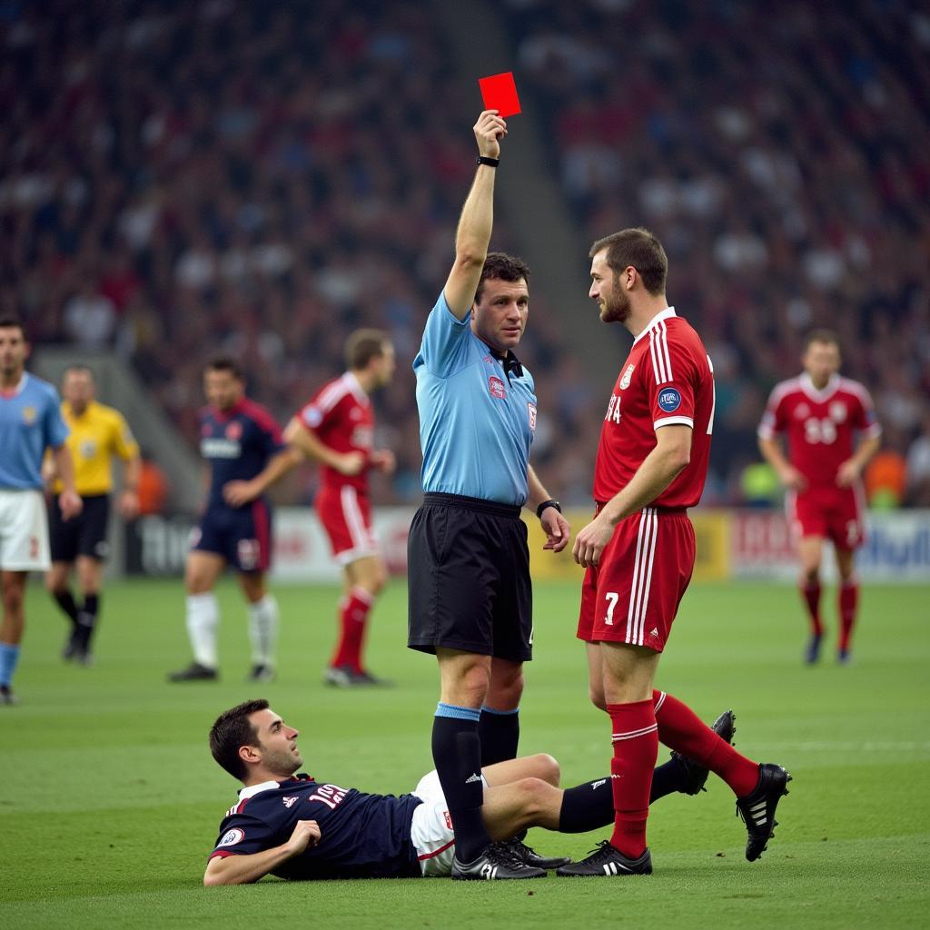 Roy Keane Receiving Red Card