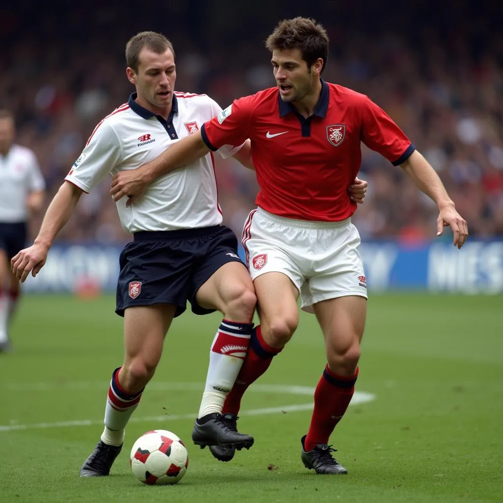 Roy Keane tackles Alf-Inge Haaland