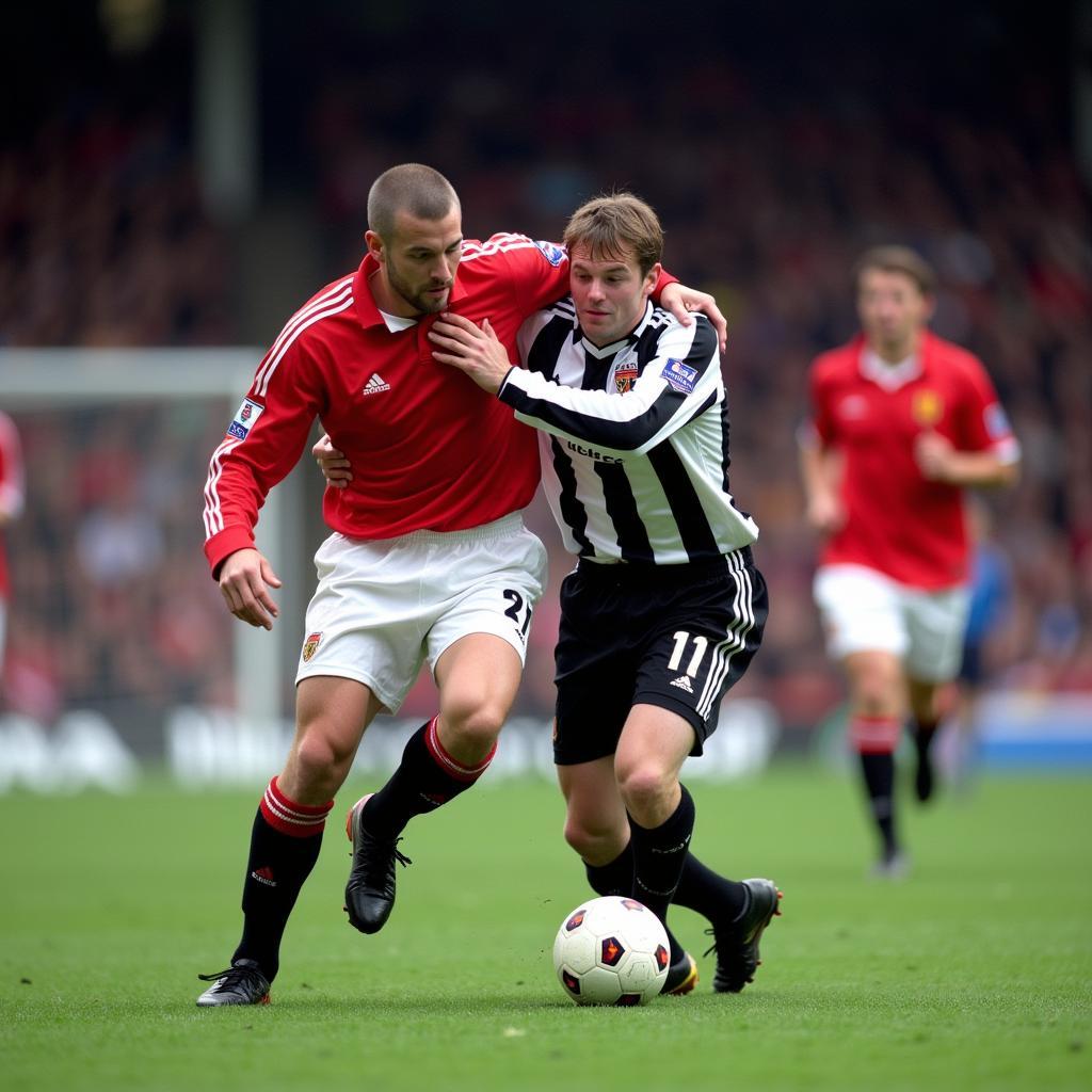 Roy Keane tackles Alf-Inge Haaland