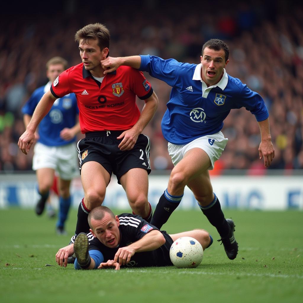 Roy Keane tackles Alf-Inge Haaland