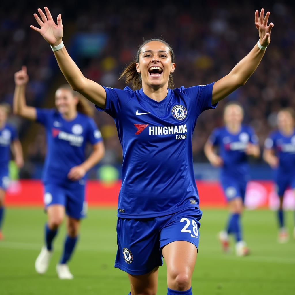 Sam Kerr celebrating a goal