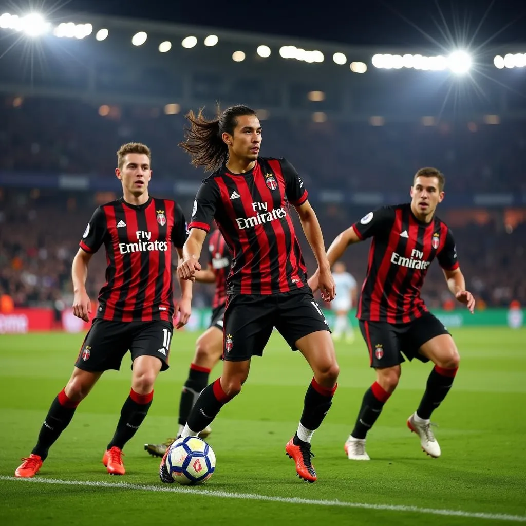 Sandro Tonali commanding the midfield for AC Milan