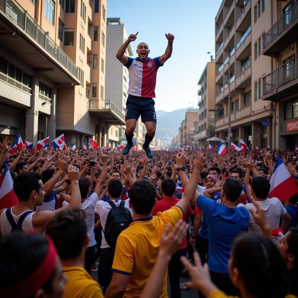 Football Celebration in Santiago