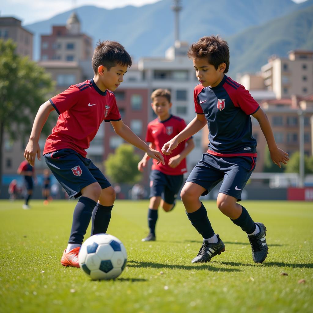 Youth Football Training in Santiago