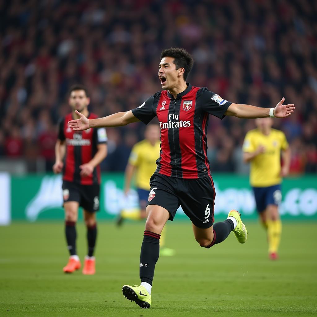 Sardar Azmoun celebrating a goal