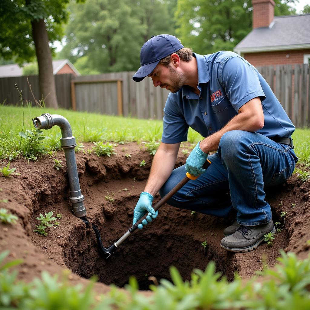 Experienced Septic Tank Pumping Technician at Work