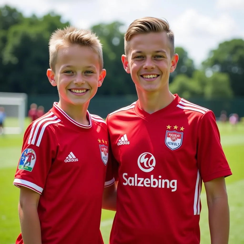 Sesko and Haaland in RB Salzburg training