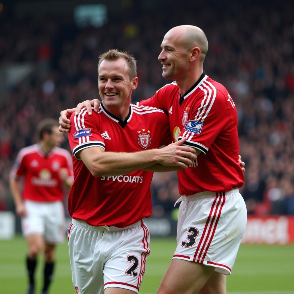 Alan Shearer and Andy Cole celebrating