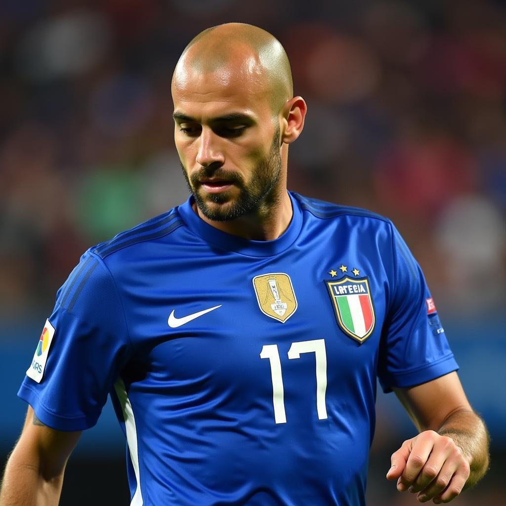 Simone Zaza representing Italy in a crucial match.