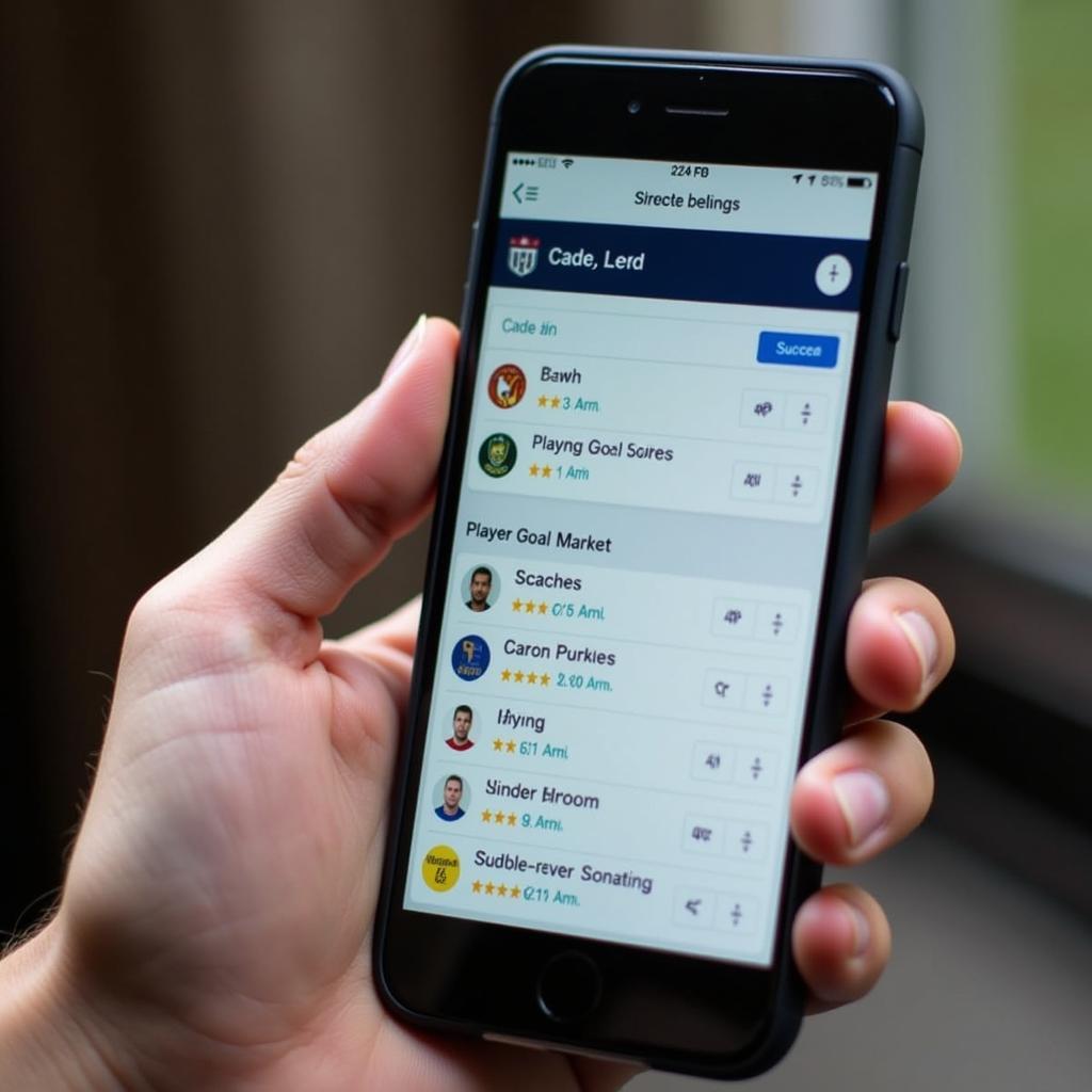 Smartphone Displaying Soccer Betting Odds