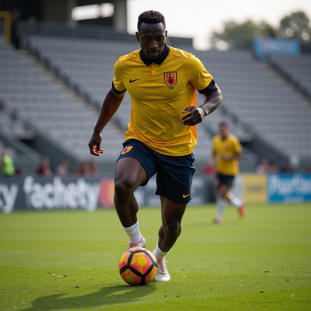 Adama Traoré undergoing speed and agility training