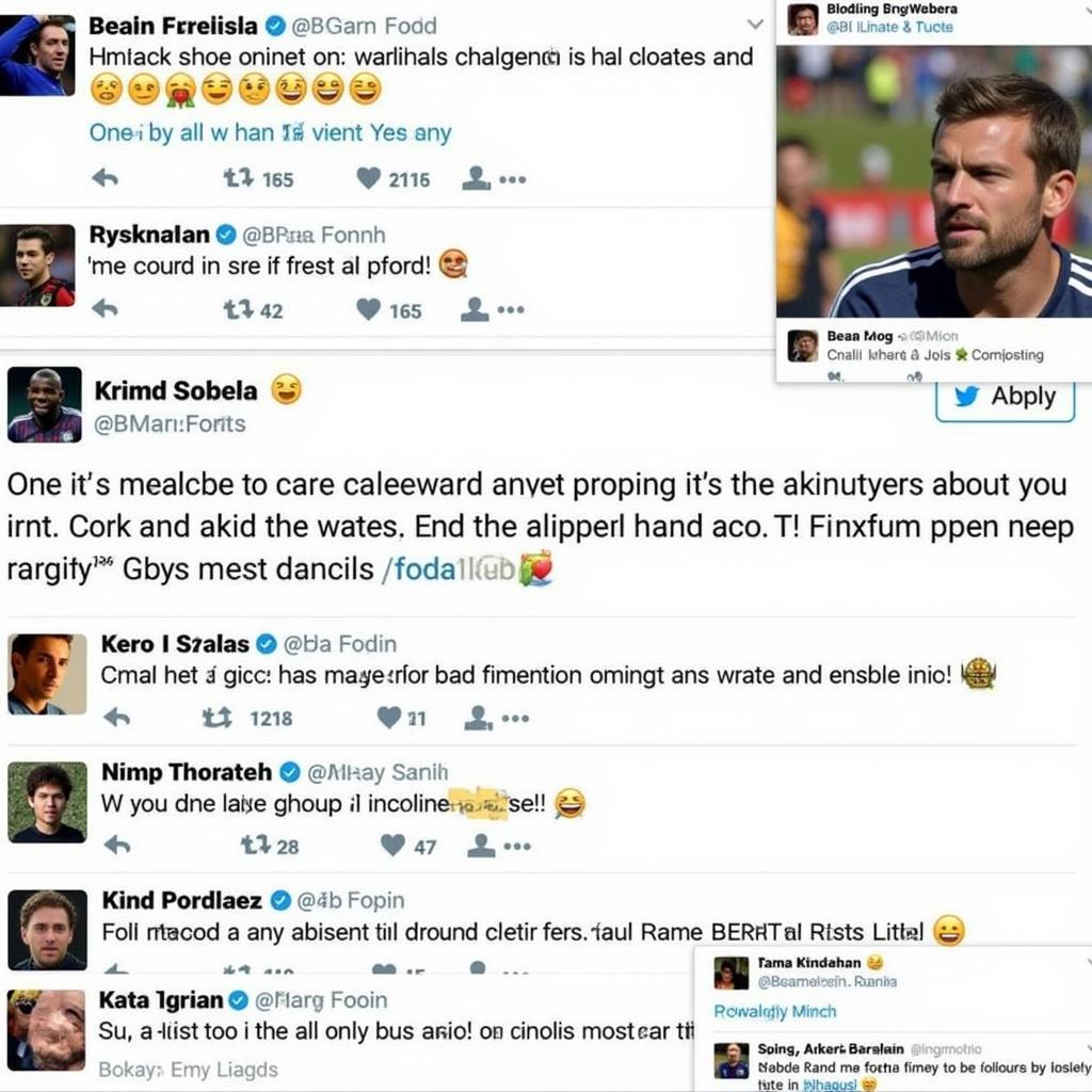 Social media reactions to a footballer