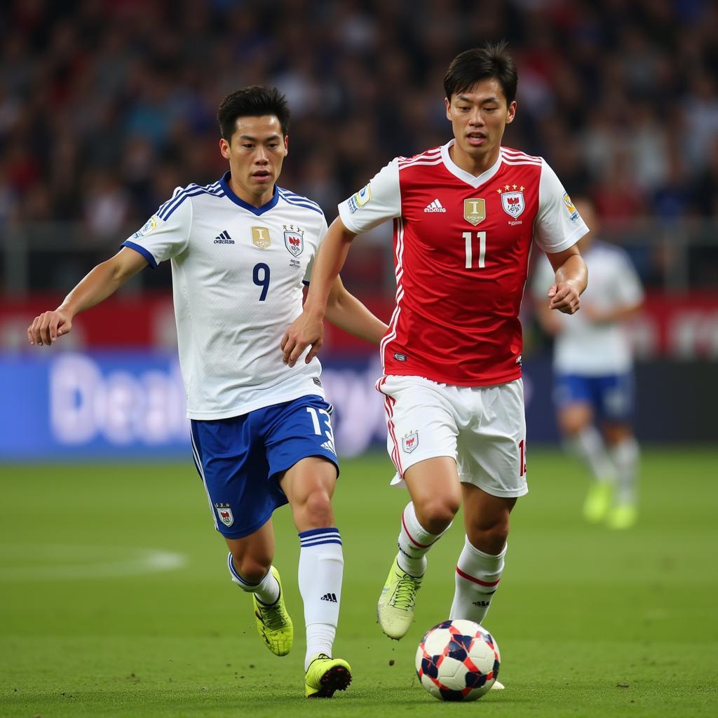 Son Heung-min in action for South Korea