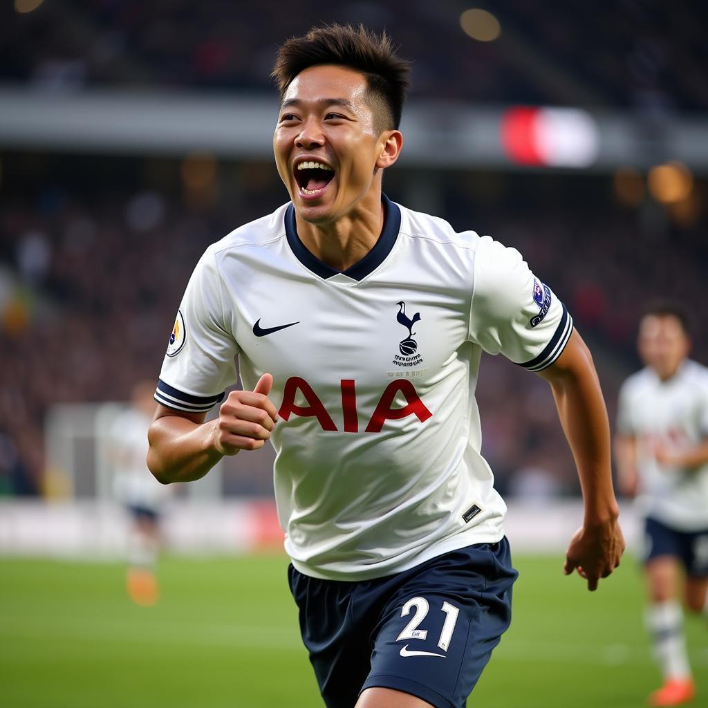 Son Heung-min celebrating a goal for Tottenham Hotspur