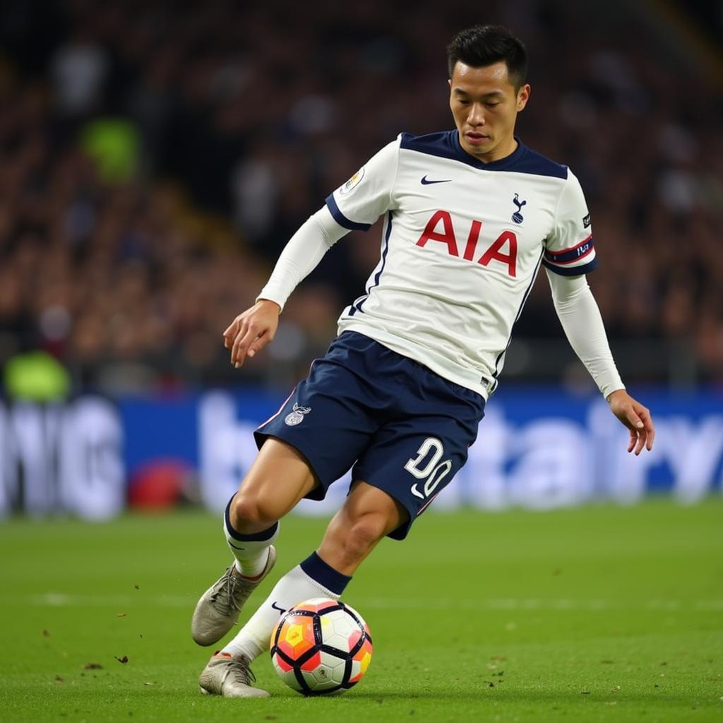 Son Heung-Min scoring a goal for Tottenham Hotspur