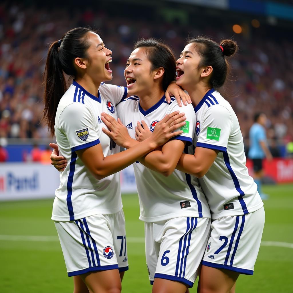 South Korean U23 players celebrating a goal