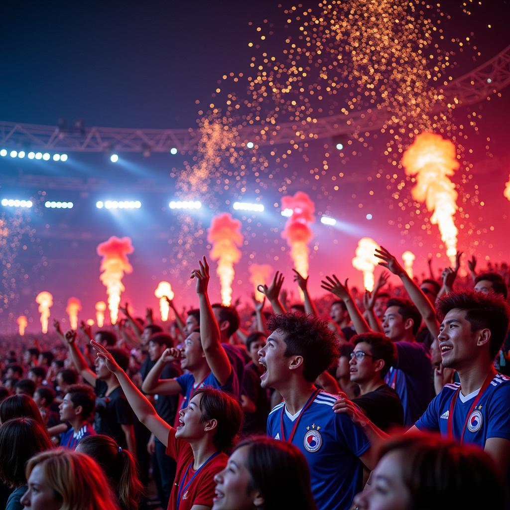 South Korean U23 fans cheering