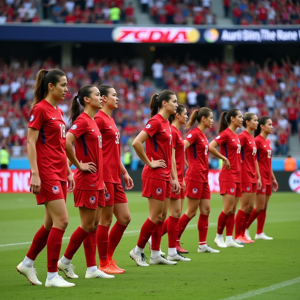 South Korea Women's Football Team in Action