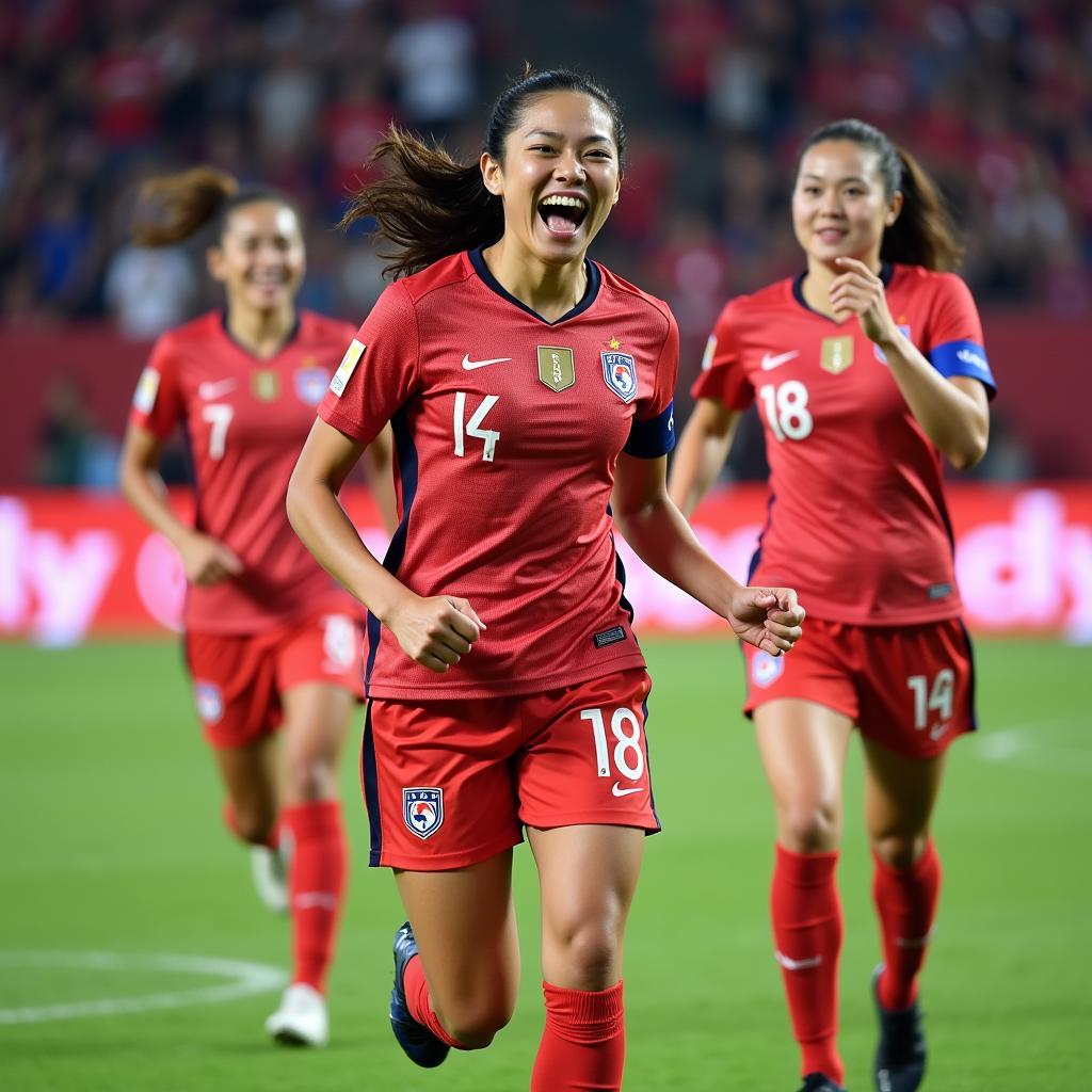 South Korean Football Legend Celebrates a Goal 