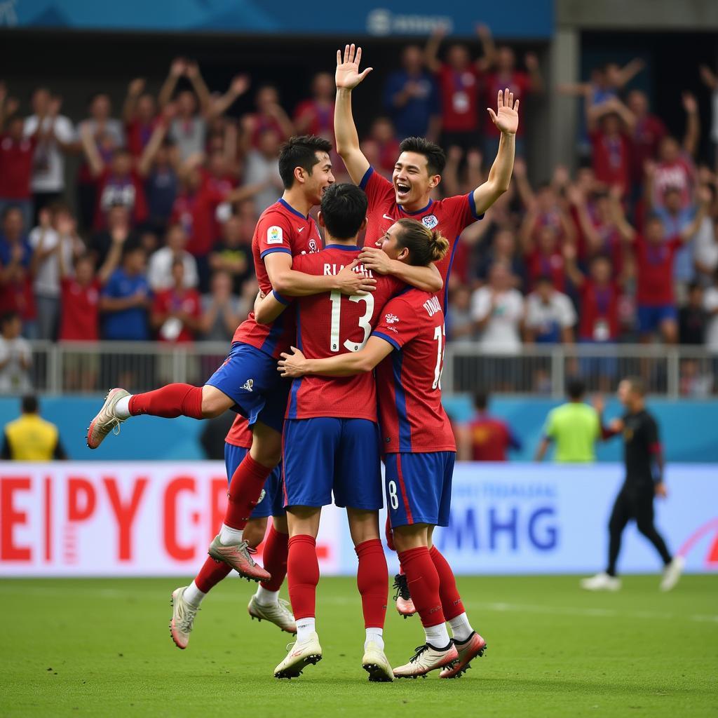 South Korean U23 Team Celebrating Victory