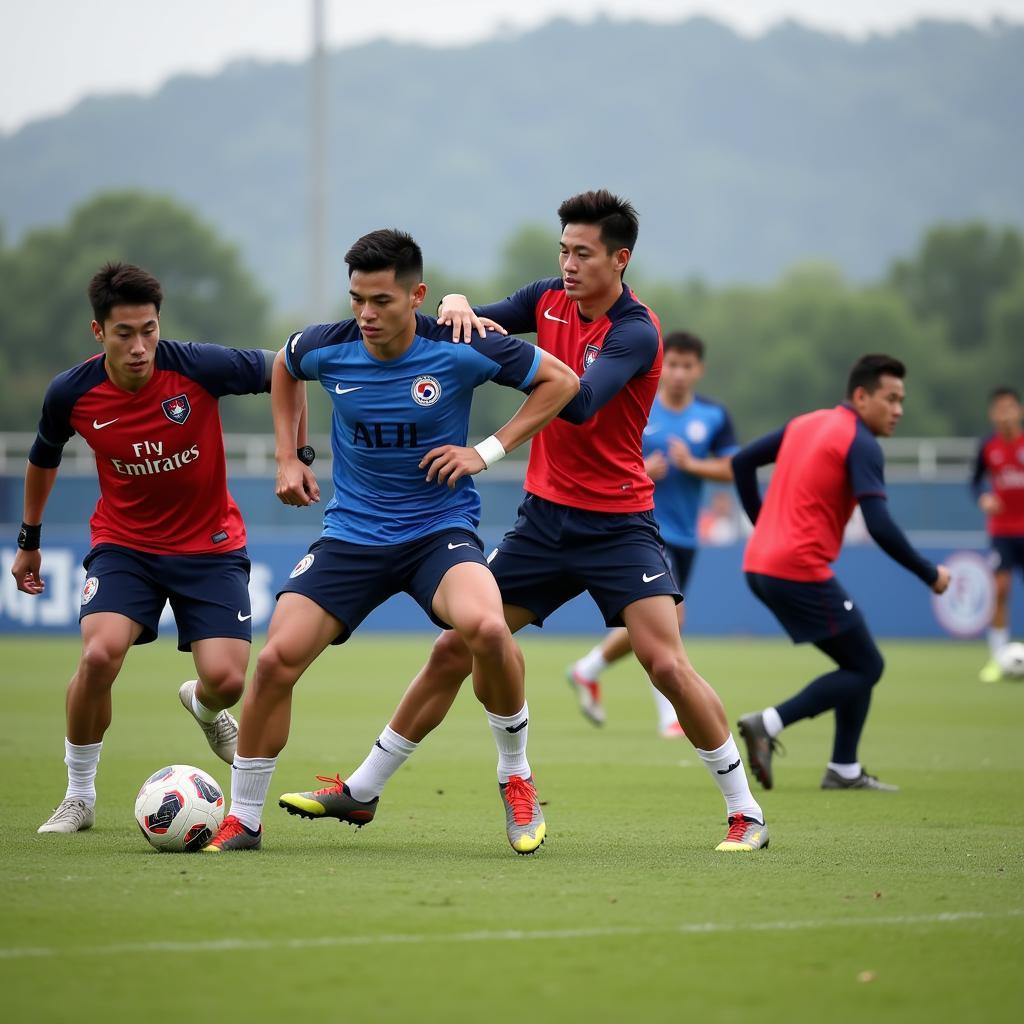 South Korean U23 players training