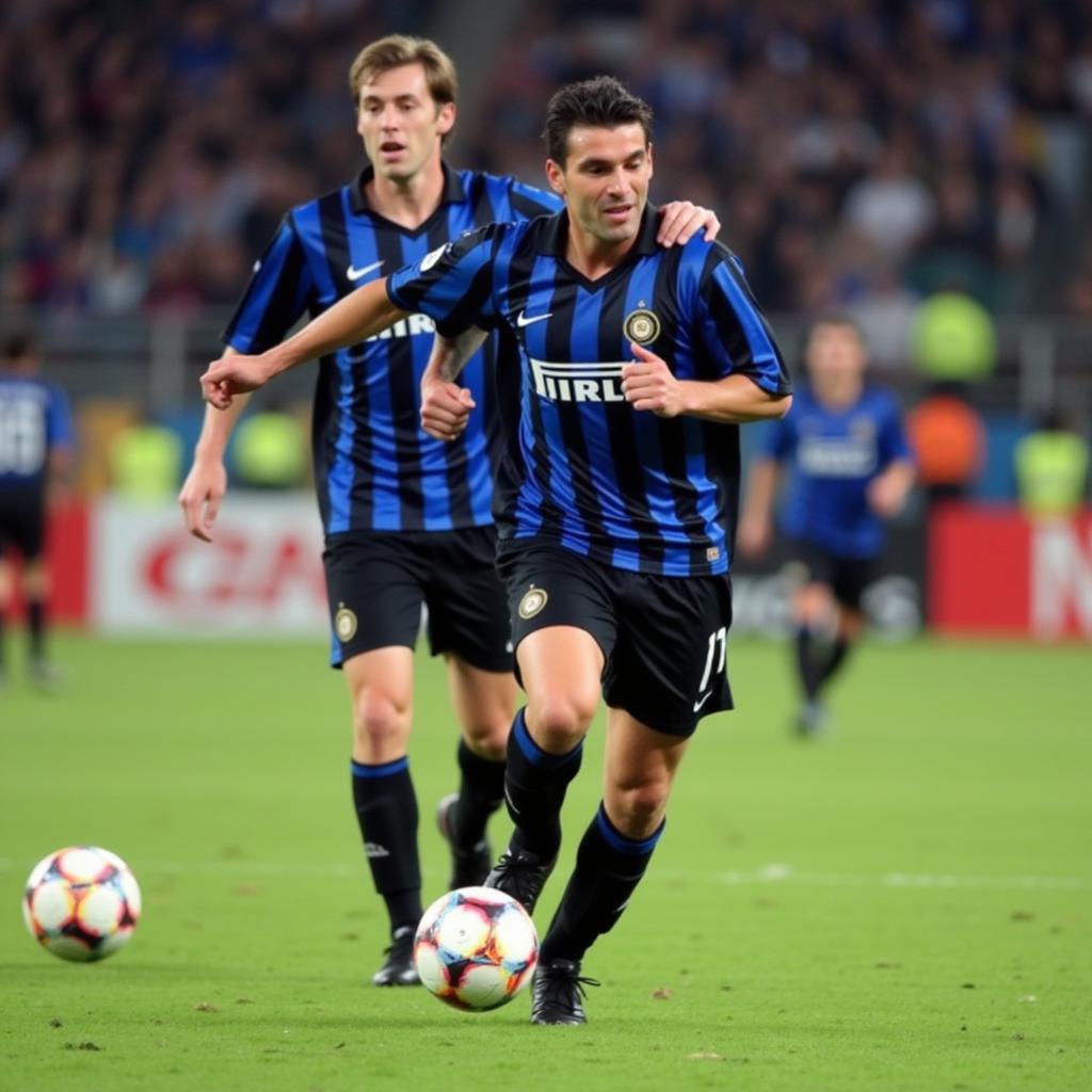 Stankovic celebrates a crucial goal for Inter Milan