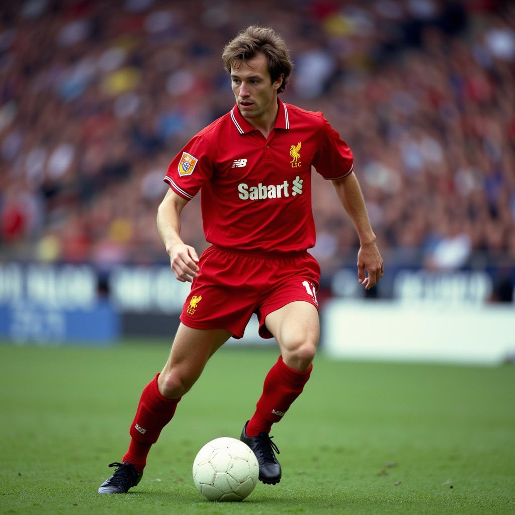 Steve McManaman showcasing his dribbling skills