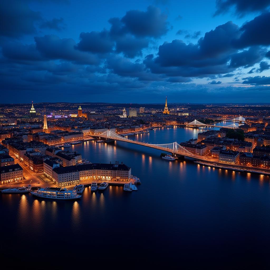 Stockholm's Waterfront at Night