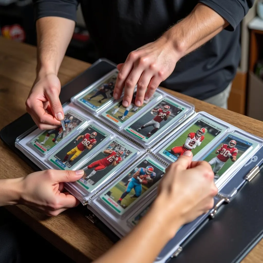 Protective sleeves and binders for football trading cards