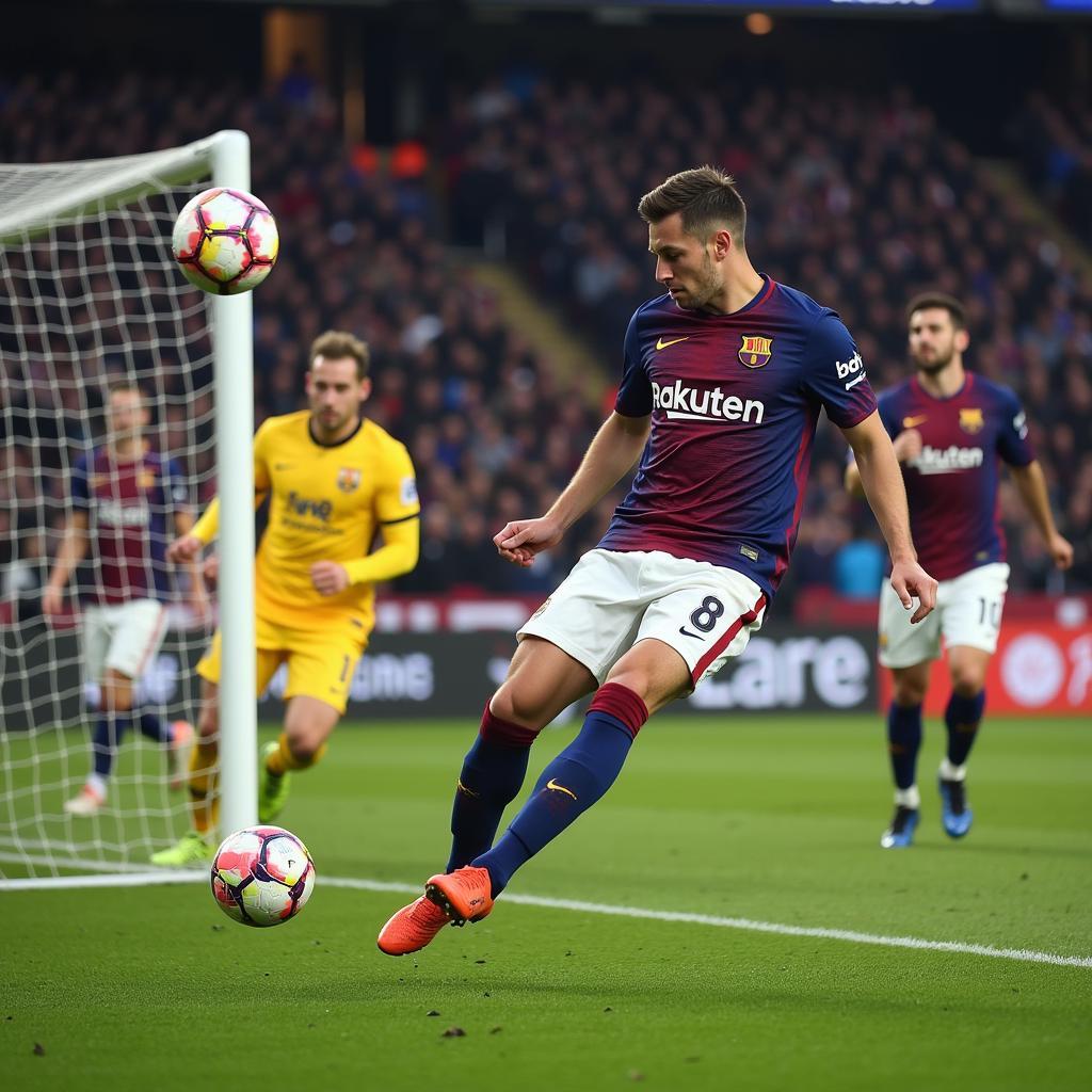 A striker celebrating a goal