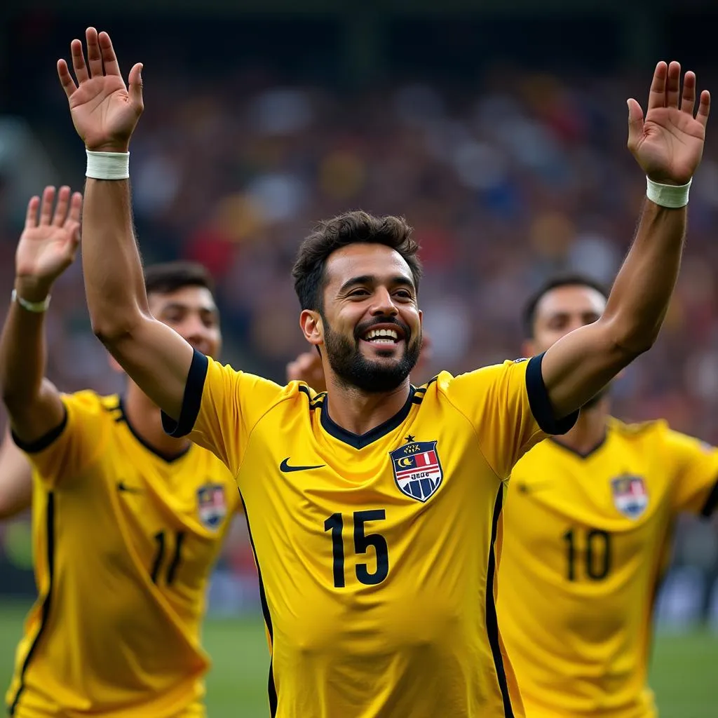 Sumareh celebrating a goal for Malaysia