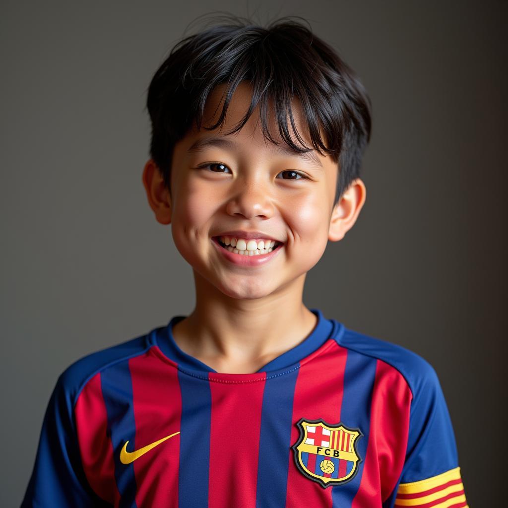 Takefusa Kubo during his time at Barcelona's youth academy