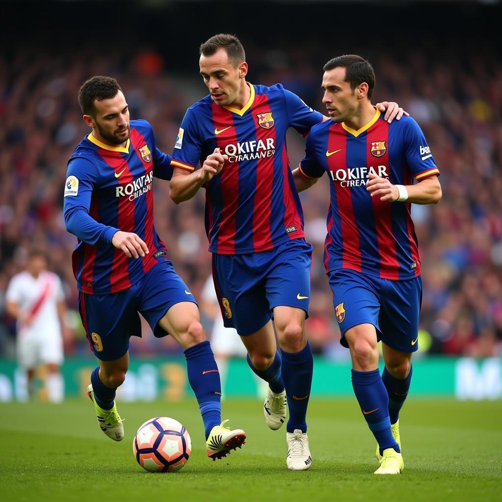 TC FO4 Barcelona Midfield Trio: Busquets, Xavi, Iniesta