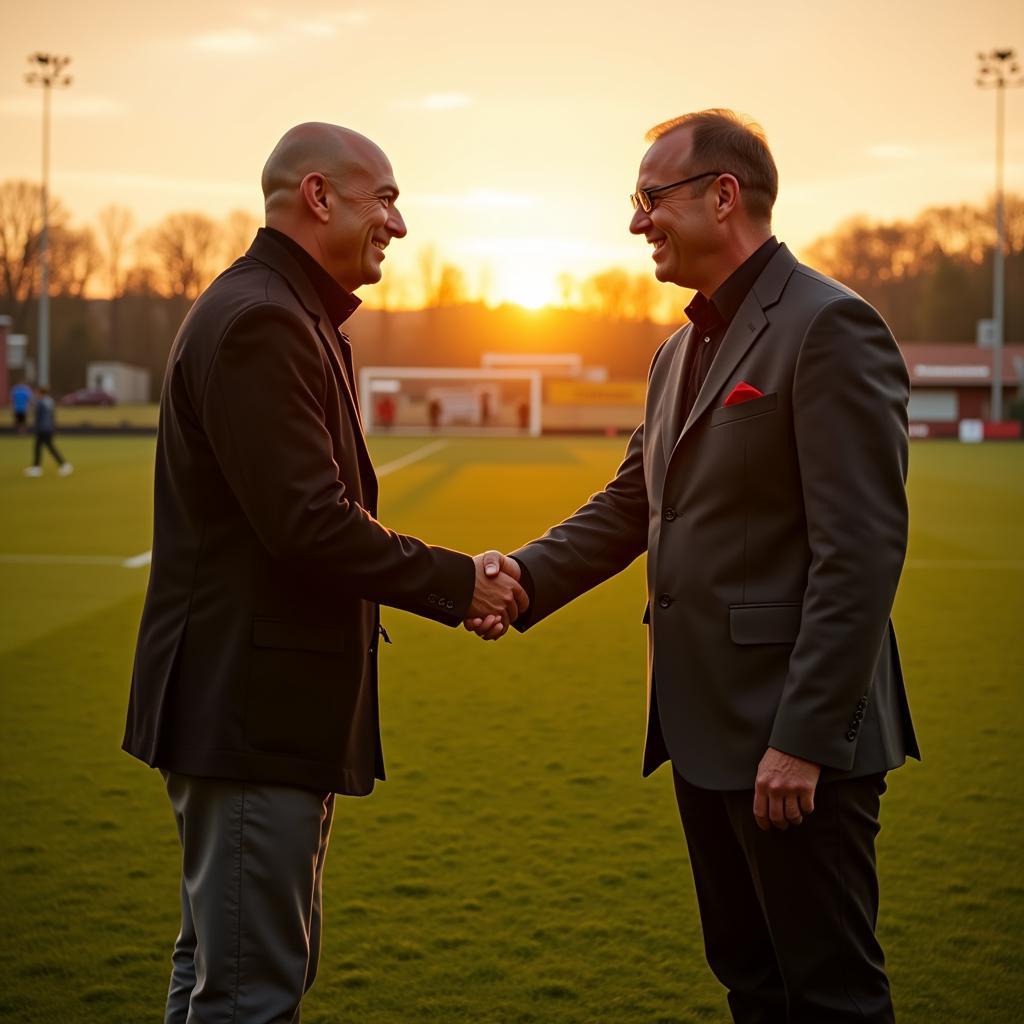 Fatih Terim and Erling Haaland shaking hands