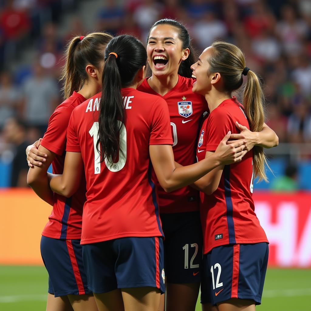 Thailand Women's National Team Celebrating a Goal