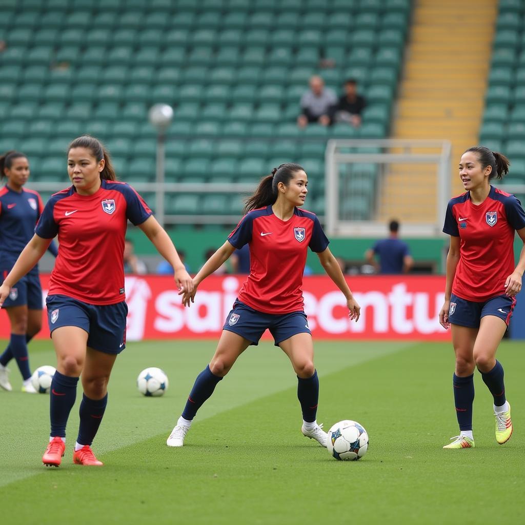 Thailand Women's National Team during a training session.