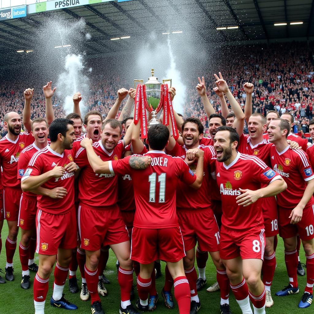 The Invincibles celebrating their Premier League title